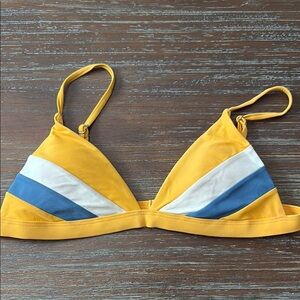 Tilly's Yellow and Blue Bikini Top Minimalist Design